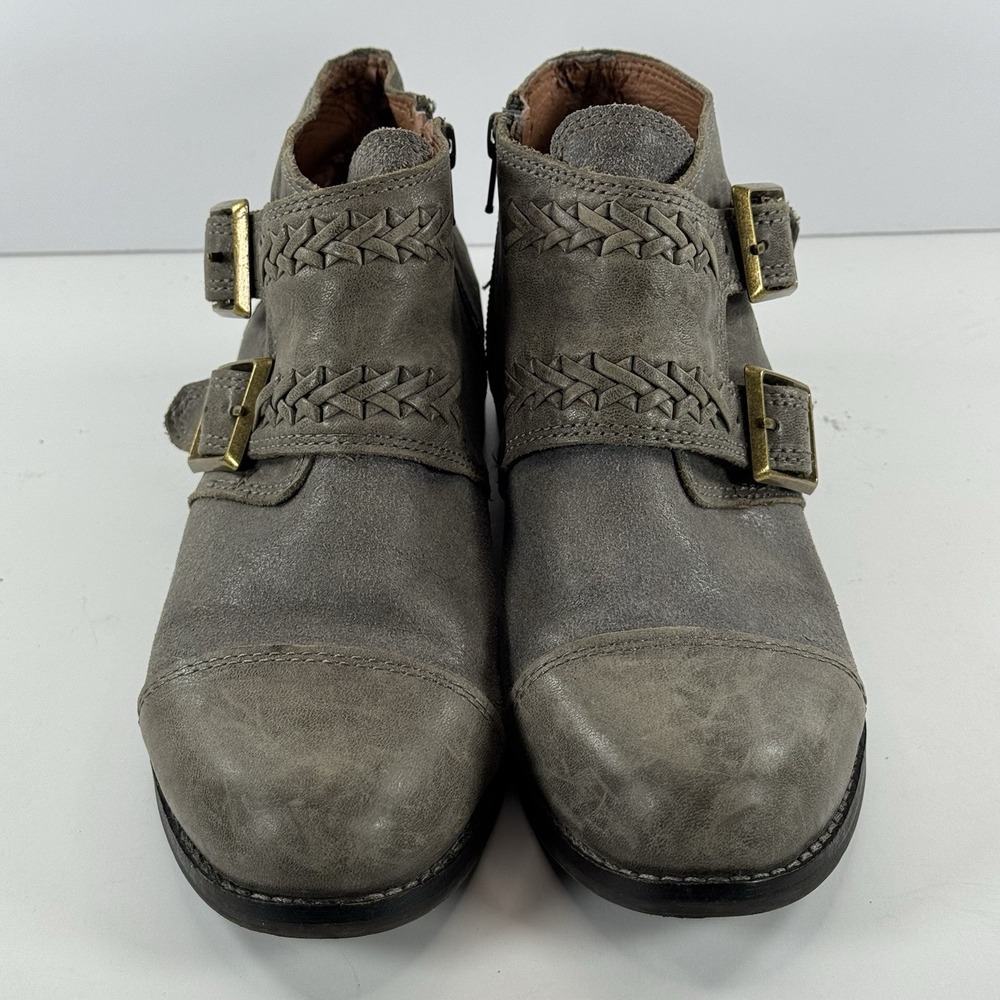Lucky Brand LK-Daker Gray Cap Toe Leather Ankle Booties Women's Size 7‎ M - Picture 3 of 12